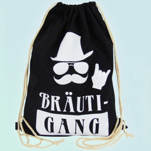 BräutiGang Turnbeutel als JGA Herren-Outfit
