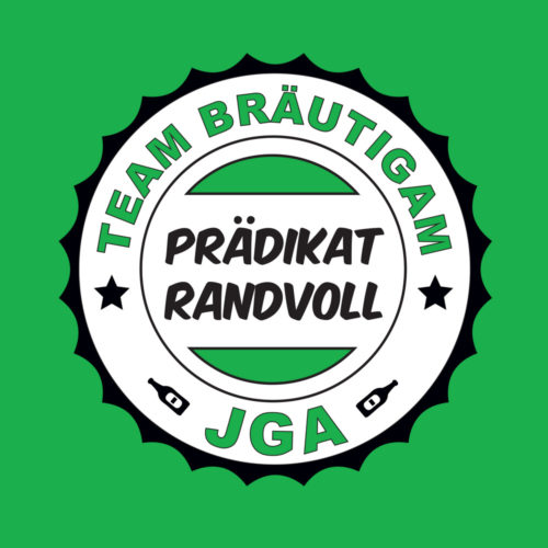 JGA Shirt Trink-Spruch Prädikat Randvoll